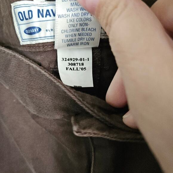 VTG Y2K Old Navy Brown Low Rise Stretch Cotton Straight Pants Sz 20 Plus Fall 05 - Picture 6 of 6
